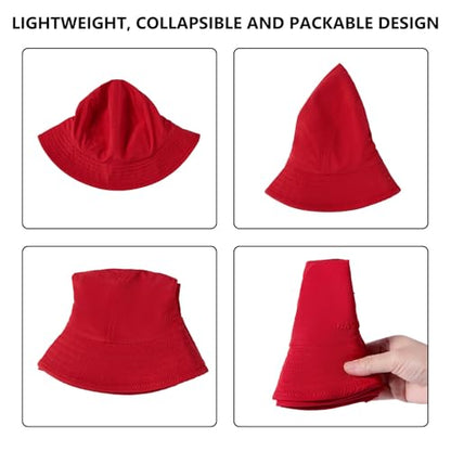 BASSDASH UPF50+ Fishing Bucket Hat for Men Women Lightweight Water Resistant Packable Outdoor Summer Sun Hats FH13 - color: Red