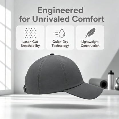 Quick Dry Baseball Cap with Adjustable Strap - color: Grey