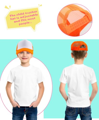 40 Pack Kids Sublimation Trucker Hat Bulk Blank Baseball Cap DIY Mesh Baseball Hat Adjustable Trucker Cap for Summer - color: Color Set 3