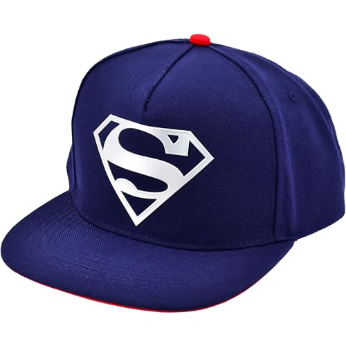 Concept One Unisex Adult DC Comics Superman Baseball Cap, Adult Adjustable Snapback Hat with Flat Brim for Men and Women - color: Navy