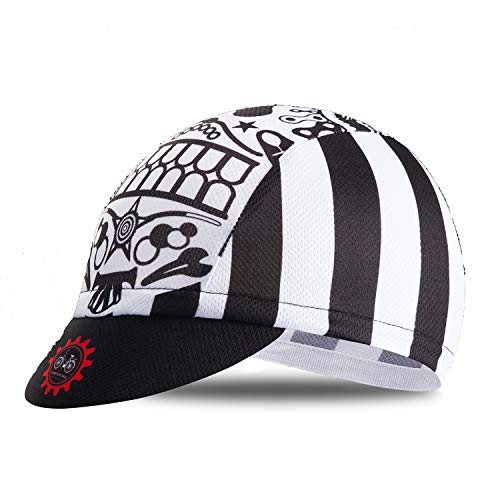 Weimostar Polyester Men Cycling Bike Bicycle Cap MTB Hat Sweat Wicking - color: Black White