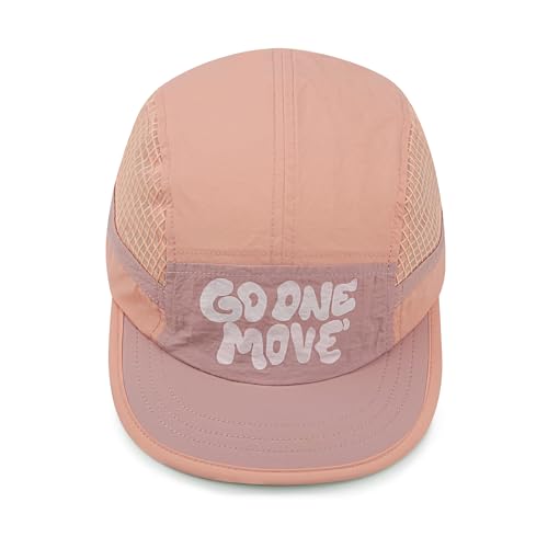 Clakllie Quick Dry 5 Panel Running Hat Breathable Mesh Hat Two-Tone Short Brim Hats Lightweight Baseball Cap Summer Sport Cap - color: Cdus-bssd2504-peach