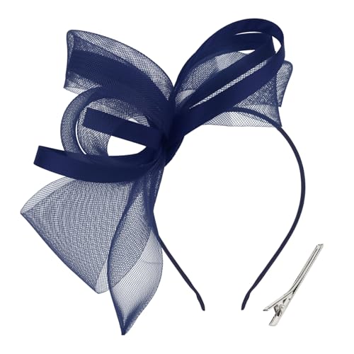 Navy Fascinators Hats for Women, Fascinator Headband Women's Tea Party Hat Derby Hats for Cocktail, Wedding, Fancy Dress Party, 1920s Accessories for Women - color: Navy