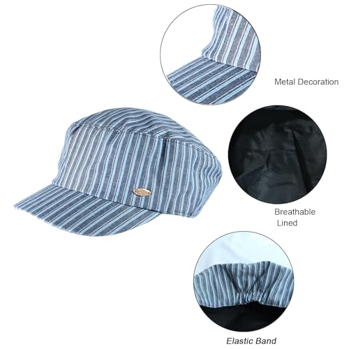 Womens Newsboy Caps Stripe Cabbie Gatsby Hat Ladies Pageboy Caps for Womens