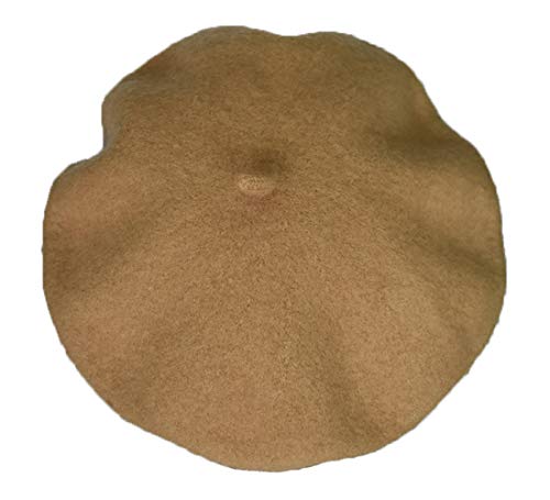 Kids Girls Boys Solid Color Classic French Style Beret Beanie Hat - color: Camel