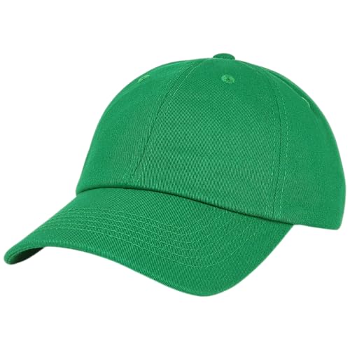 E BY ELIDAN Classic Dad Hat Cotton, Low-Profile Plain Baseball Cap, Adjustable, Breathable and Packable - color: Kelly Green