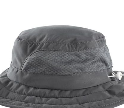 Connectyle Kids Foldable Wide Brim Sun Hat UPF 50+ Sun Protection Bucket Hats Breathable Summer Beach Hat for Boys Girls - color: Dark Grey, size: Small