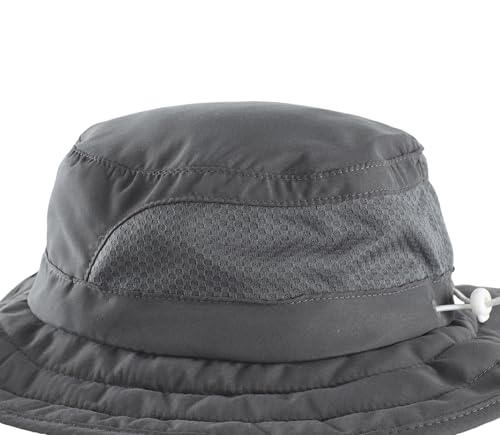 Connectyle Kids Foldable Wide Brim Sun Hat UPF 50+ Sun Protection Bucket Hats Breathable Summer Beach Hat for Boys Girls - color: Dark Grey, size: Medium