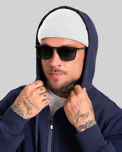 ROYBENS Short Fisherman Beanie for Men Women Wool Knit Warm Winter Hat Swag - color: 1pcs-white