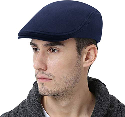 WETOO Men's Flat Cap Gatsby Newsboy Lvy Irish Hats Driving Cabbie Hunting Cap - color: A3-blue