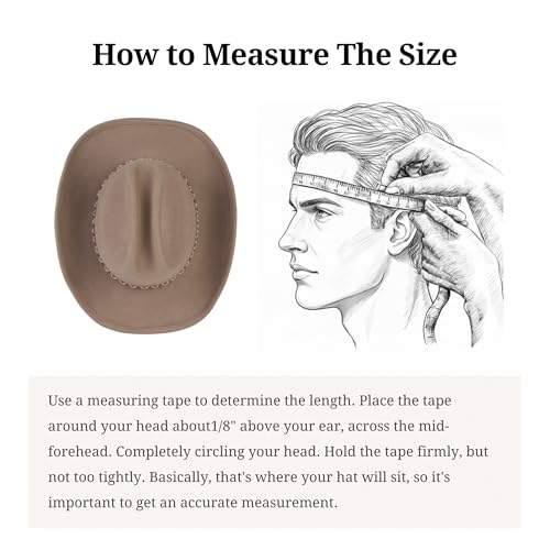 Cowboy Hat 100% Wool Water-Resistant Cowgirl Hat Western Hats for Women Men Felt Outback Panama Rancher Hat - color: Desert Star, size: 7 1/8