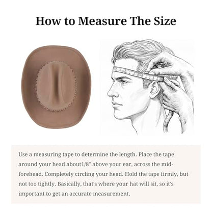 Cowboy Hat 100% Wool Water-Resistant Cowgirl Hat Western Hats for Women Men Felt Outback Panama Rancher Hat - color: Desert Star, size: 7 1/8