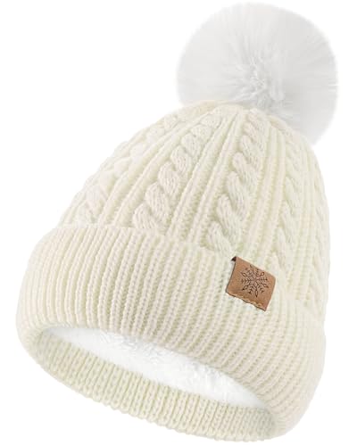 Toddle Winter Hat - Knit Toddle Beanie Kids Beanie Kids Winter Hat Girls - color: White