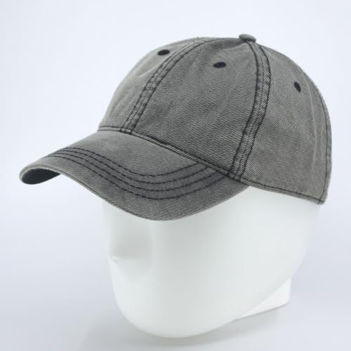 Heavy Washed Coated Canvas Wax-Look Adjustable Low Profile Men Women Baseball Cap - color: Gray