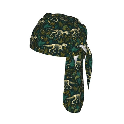 Adjustable Cycling Cap, Quick Dry Sports Bandana Skull Cap Helmet Liner - color: Dinosaur Skeletons