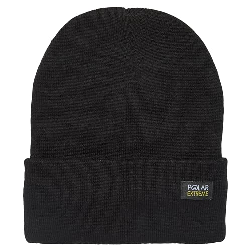 Polar Extreme Men's Sherpa-Lined Knit Winter Hat – Warm, Gift for Dad, Cold Weather - color: Black Cuff