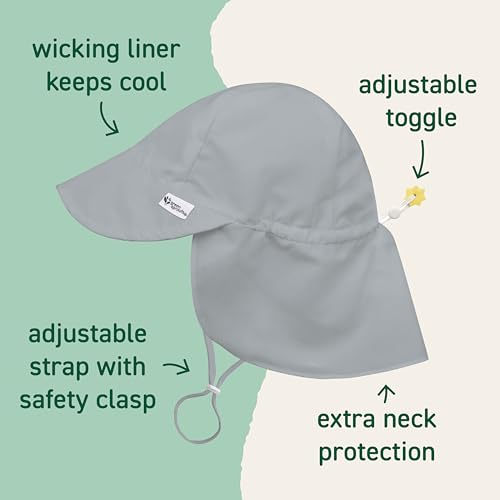 Green Sprouts Unisex-Baby Flap Sun Protection Swim HatHat - color: Gray, size: 0-6 Months