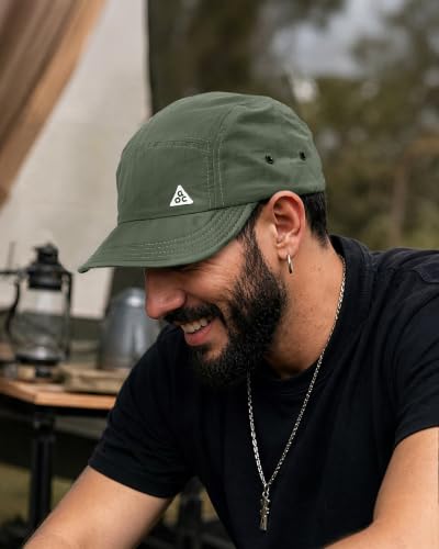 Clakllie Quick Dry Short Brim Hats for Men 5 Panel Running Hat Waterproof Baseball Cap Outdoor Hiking Hat Flat Bill Cadet Cap - color: Cdus-ddy1-green