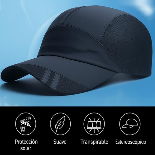 Sport Cap Outdoor Activities Adjustable Quick Dry Sun Hat Cap Men and Women Baseball Hiking Fishing Golf - color: Black & Black