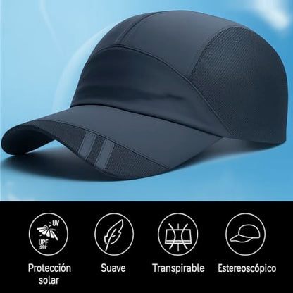 Sport Cap Outdoor Activities Adjustable Quick Dry Sun Hat Cap Men and Women Baseball Hiking Fishing Golf - color: Black & Black