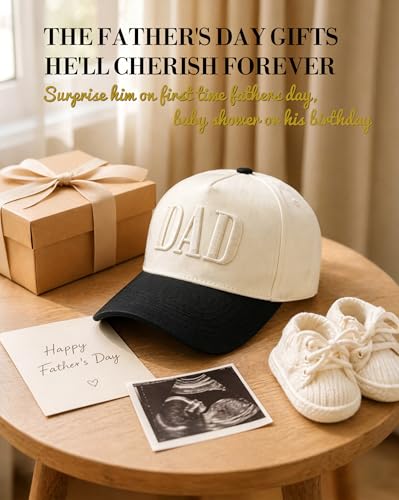 Dad Hats for Men, Vintage Two Tone Hat, New Dad Gifts for Husband, Fathers Day Birthday Gifts from Daughter Son Wife - color: Beige