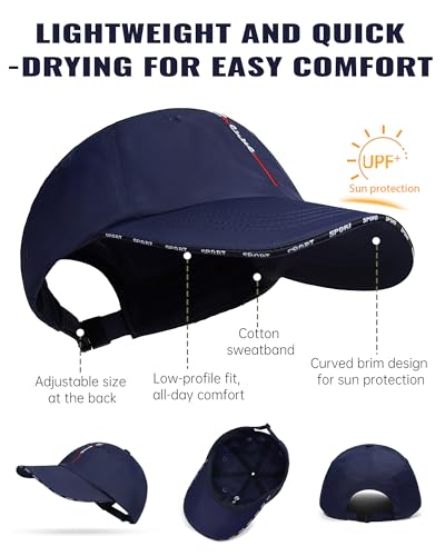 Croogo Quick Dry Running Hat Sun UPF 50+ Lightweight Baseball Cap for Men - color: Cp13-blue