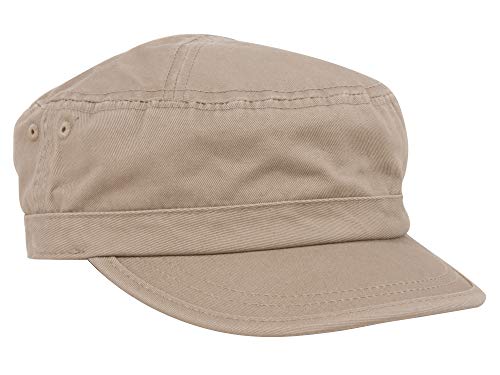 Wholesale Enzyme Washed Cotton Army Cadet Castro Hats - color: Khaki