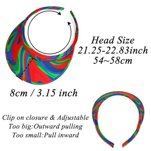 2 Pack Sun Visor Hats Women Men Clip On Wide Brim Visors Hat Outdoor Sports Golf Beach Travel Tennis Caps - color: Multicolor-rgb