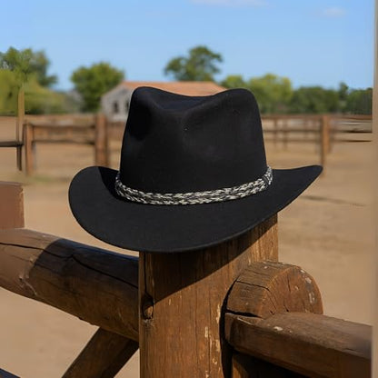 Gamboa Horsehair Hat Band for Cowboy Hats - color: Black and White