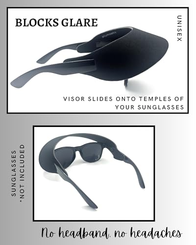 Visor ATTACHES to Sunglasses, EVA Foam, Unisex - color: Black / Black / Black Set