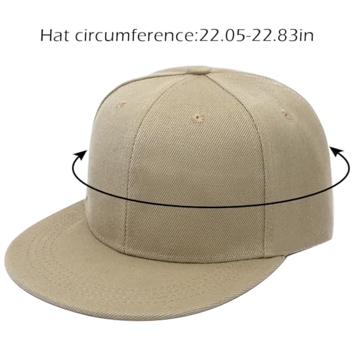 Snapback Hat Flat Bill Visor Hats Adjustable Hip Hop Baseball Cap for Women Men - color: Beige