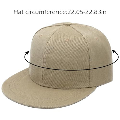 Snapback Hat Flat Bill Visor Hats Adjustable Hip Hop Baseball Cap for Women Men - color: Beige