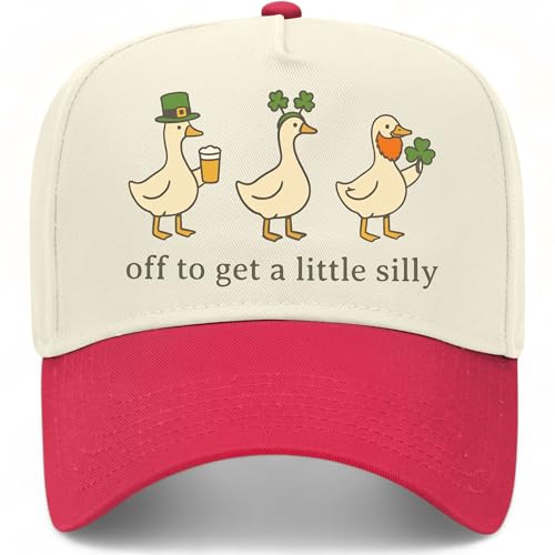 Off to Get A Little Silly Hat | St. Patrick's Day | Premium Adjustable Snapback Baseball Trucker Hats for Men & Women - color: Red/Natural