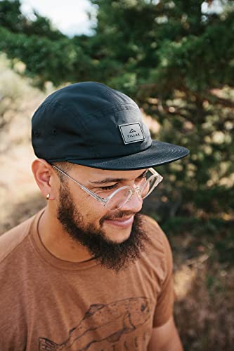 Tillak Wallowa Kodra Hat, Lightweight Oxford Nylon 5 Panel Cap with Snap Closure - color: Black