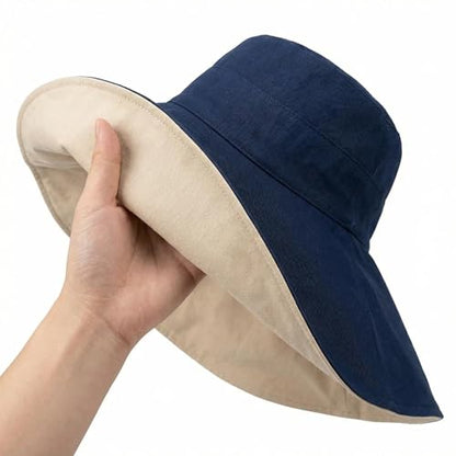FaroDor Women's Reversible Bucket Hat UV Protection Packable Travel Cap Wide Brim Sun Hats 2026 - color: 3navy Blue