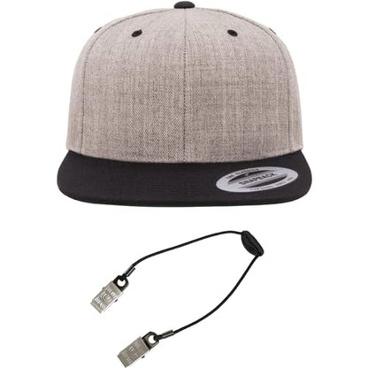 Yupoong Classics 6089 Wool-Blended Snapback Cap Bundle w/Cap Catcher - color: Heather/Black