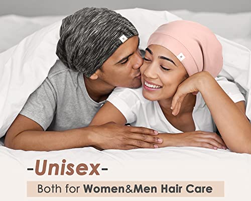 YANIBEST Slouchy Beanie Hat Satin Lined Sleep Cap Chemo Headwear Caps Pink - color: Pink, size: Medium
