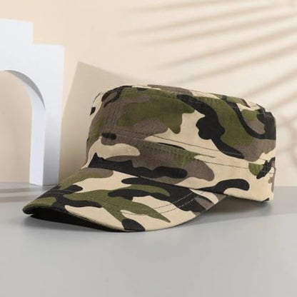 2 Pack Cadet Army Caps Flat Top Military Hats for Men Women - color: Jungle Camo