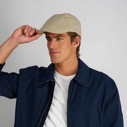 Dockers Men's Ivy Newsboy Hat - color: Khaki Microcheck, size: Large-X-Large