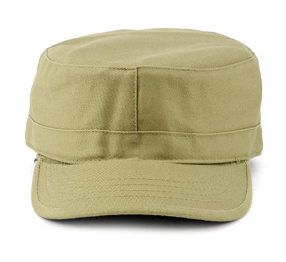 NYFASHION101 Fashionable Solid Color Unisex Fitted Army Military Cadet Cap - color: Khaki, size: Medium