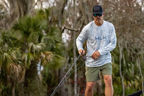 Mens Trucker Hat, Anti-Glare Snapback Fishing Hat for Men - color: Huk and Bars - Black