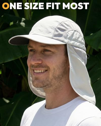 Mens Sun Hat with Breathable Mesh Sun Hats for Men Fishing Hat - color: Light Grey