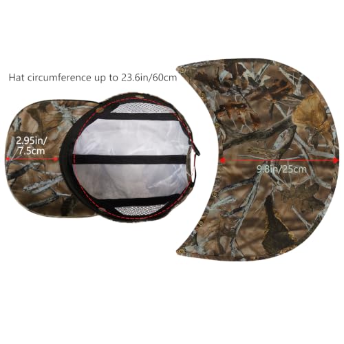 BASSDASH UPF 50+ Fishing Hat, Baseball Cap with Removable Neck Flap - color: Autumn Forest With Unfoldable Brim