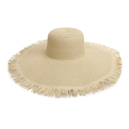 Womens Mens Wide Brim Straw Panama Hat Beach Sun Hat Summer Wide Brim Straw Roll up Hat Fisherman's UPF 50 - color: Beige 1