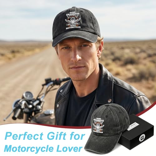 Mens Hat - Gifts for Birthday Christmas Fathers Day - color: Motorcycle Lover Black