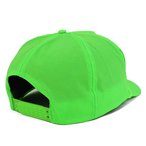 Armycrew 5 Panel Neon Color Nylon Crinkle Cap with Rope Band - color: Neon Green