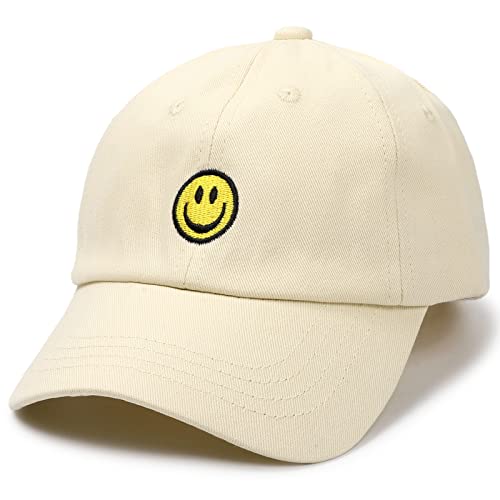 SONMONY Toddler Hat Smile Face Kids Baseball Cap Adjustable Cute Hat 3-12Y - color: Beige