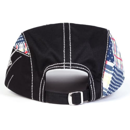 Classic Flat Cap for Men, Adjustable Cotton Newsboy Cap - color: Black 2