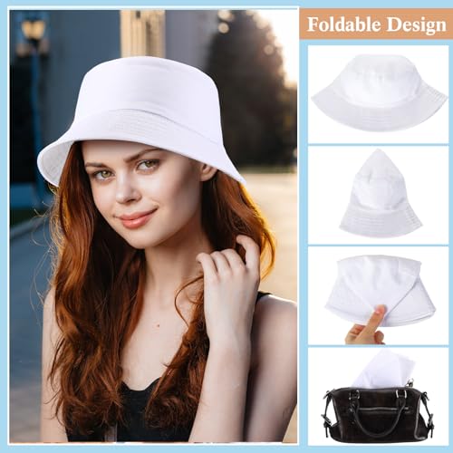 Mepase Bucket Hat Bulk, Cotton Summer Cap Summer Solid Color Beach Getaway Fisherman's Hat for Women Men - size: Medium