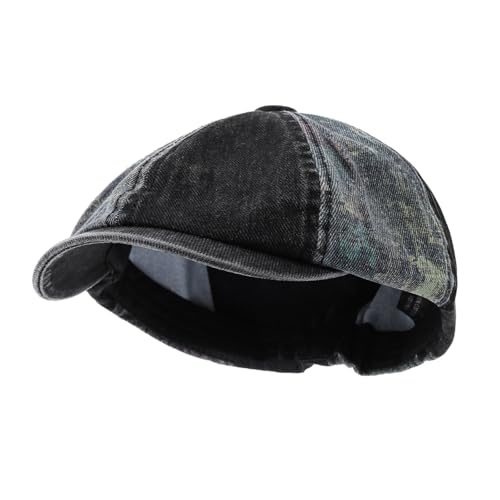8 Panel Newsboy Cap Scally Cap Vintage Bakerboy Beret Cabbie News Flat Caps Ivy Cabbie Golf Hat Hooligan Driver Hats - color: Mg-blm2593-black